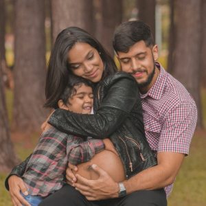 man hugging a woman